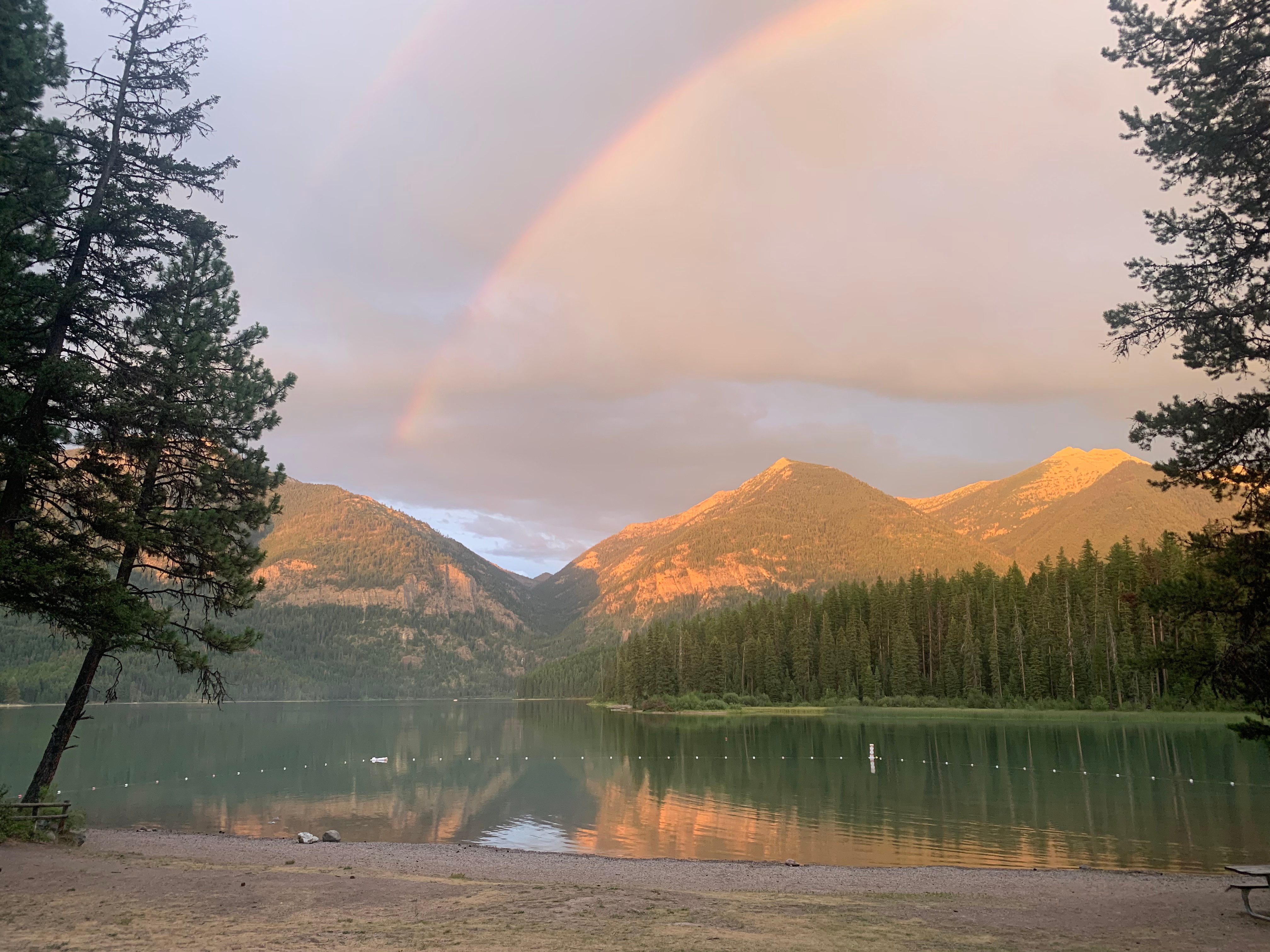Rainbow over seeley lake